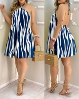 Summer with this Tropical Print Halter Neck Dress 2